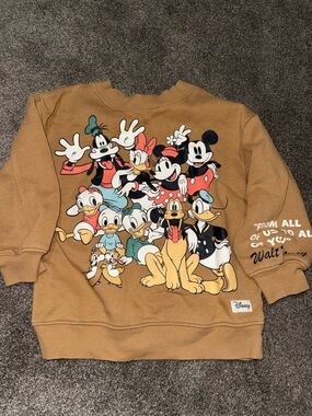 H&M Disney Mickey & Friends Tan Crewneck Sweater